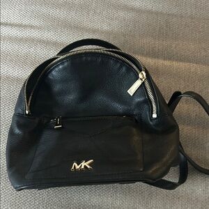Michael Kors Black Leather Backpack